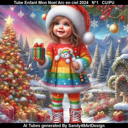 SAD - Tube Enfant Mon Noel Arc en ciel 2024  N°1