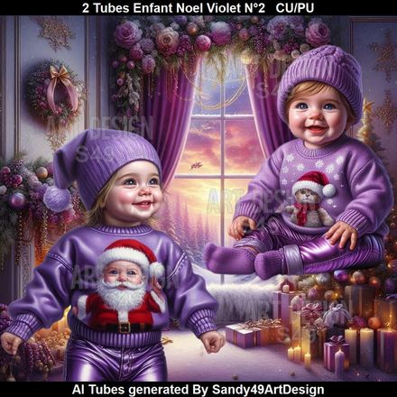 SAD - 2 Tubes Enfant Noel Violet N°2