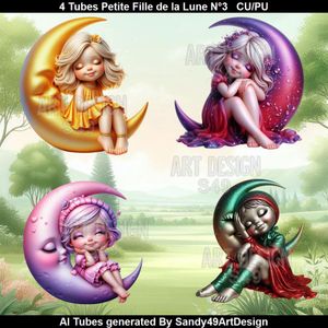 SAD - 4 Tubes Petite Fille de la Lune N°3