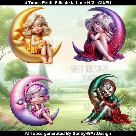 SAD - 4 Tubes Petite Fille de la Lune N°3