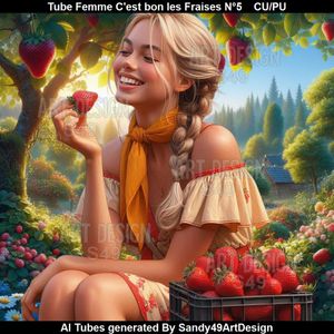 SAD - Tube Femme C&#x27;est bon les Fraises N°5