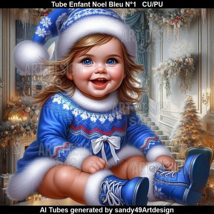 SAD - Tube Enfant Noel Bleu N°1