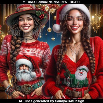 SAD - 2 Tubes Femme de Noel N°5