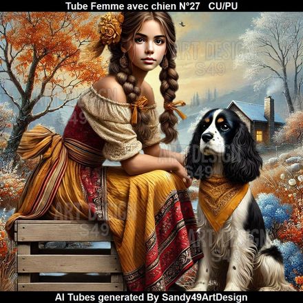 SAD - Tube Femme avec chien N°27