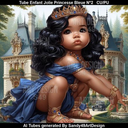 SAD - Tube Enfant Jolie Princesse Bleue N°2