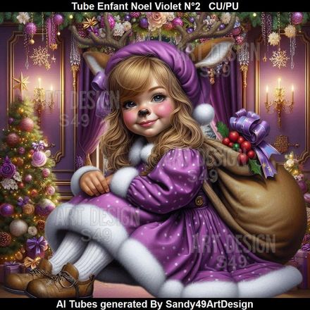 SAD - Tube Enfant Noel Violet N°2