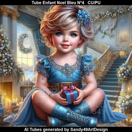 SAD - Tube Enfant Noel Bleu N°4
