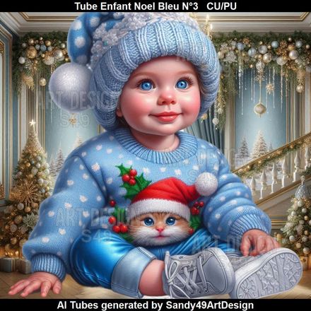 SAD - Tube Enfant Noel Bleu N°3