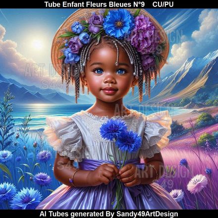 SAD - Tube Enfant Fleurs Bleues N°9