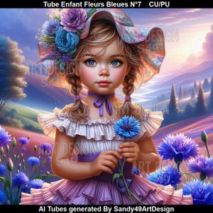 SAD - Tube Enfant Fleurs Bleues N°7