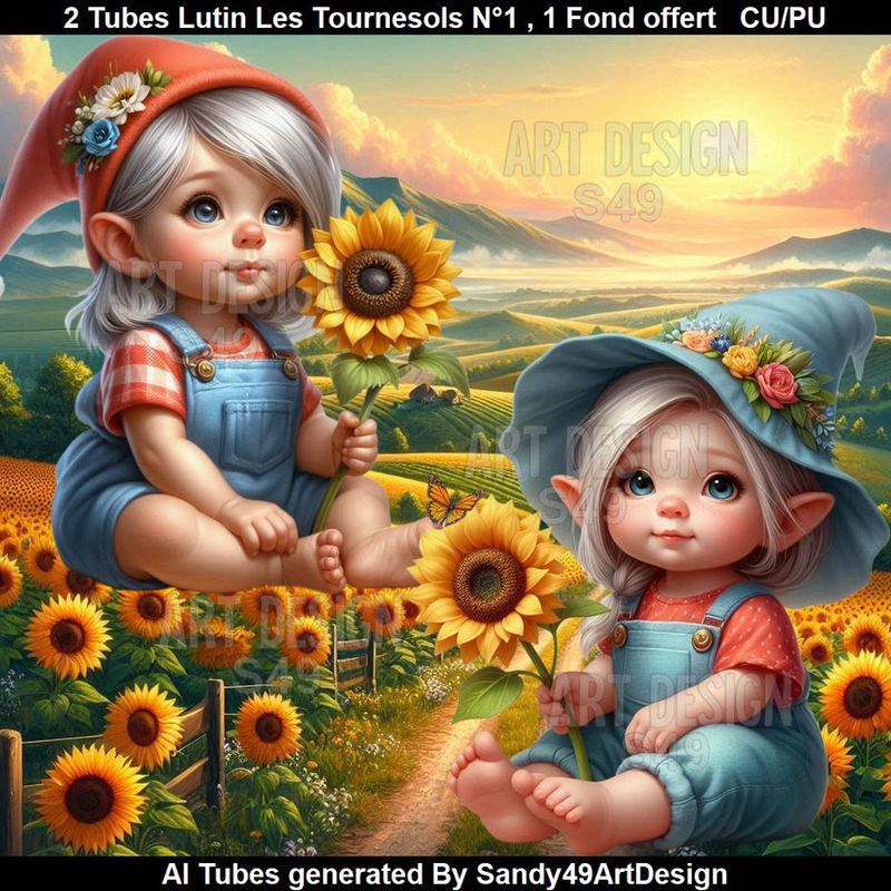 SAD - 2 Tubes Lutin Les Tournesols N°1
