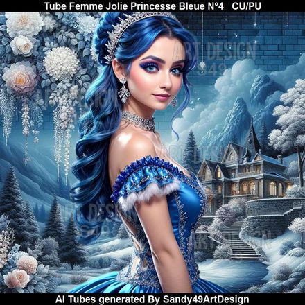 SAD - Tube Femme Jolie Princesse Bleue N°4
