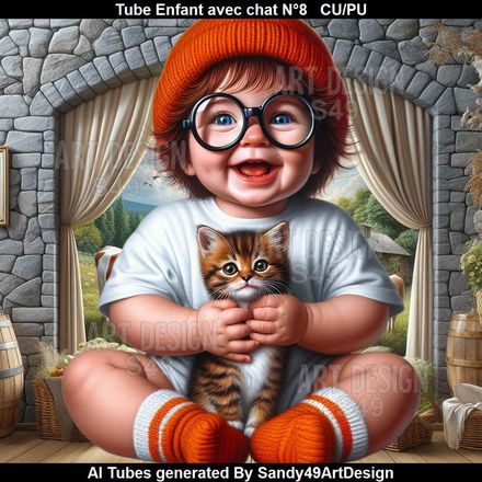 SAD - Tube Enfant avec chat N°8