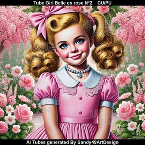SAD - Tube Girl Belle en rose N°2