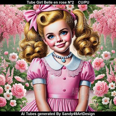 SAD - Tube Girl Belle en rose N°2
