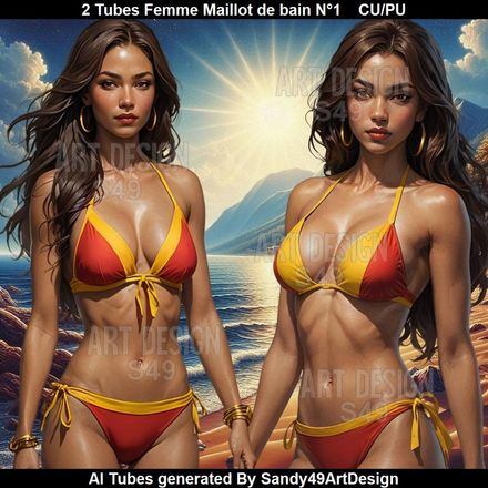 SAD - 2 Tubes Femme Maillot de bain N°1