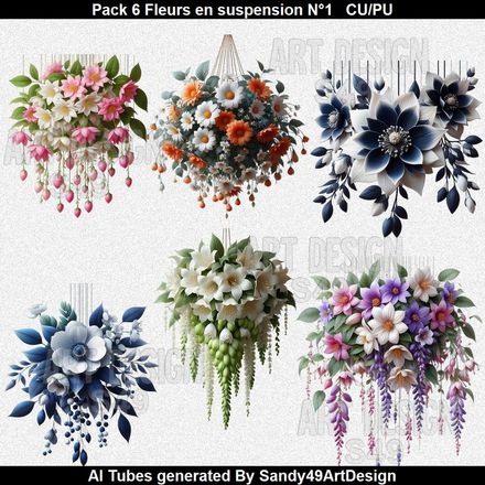 SAD -Pack 6 Fleurs en suspension N°1