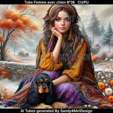 SAD - Tube Femme avec chien N°26