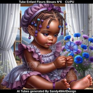 SAD - Tube Enfant Fleurs Bleues N°6