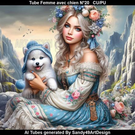 SAD - Tube Femme avec chien N°20