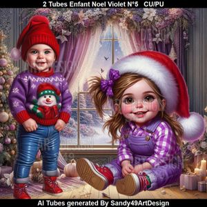 SAD - 2 Tubes Enfant Noel Violet N°5