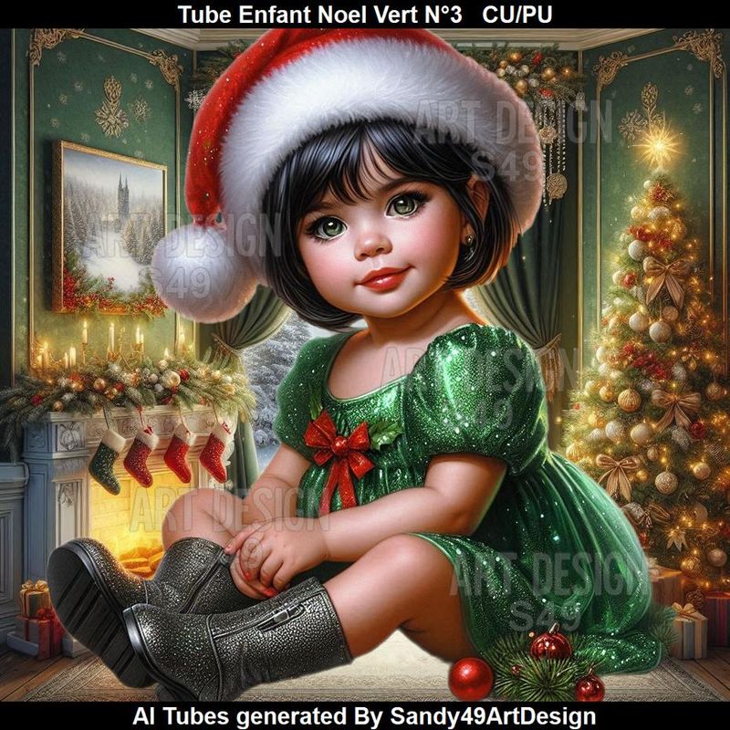 SAD - Tube Enfant Noel Vert N°3