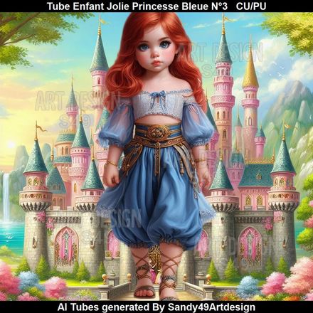 SAD - Tube Enfant Jolie Princesse Bleue N°3