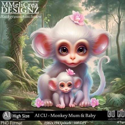 MMD - AI - CU Monkey Mum &amp; Baby