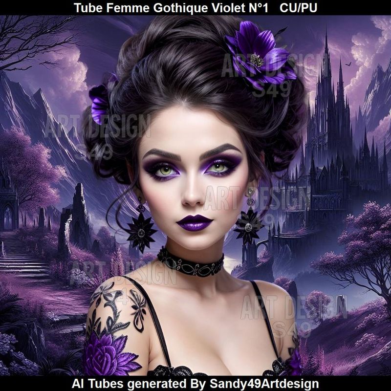 SAD - Tube Femme Gothique Violet N°1