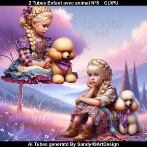 SAD - 2 Tubes Enfant avec animal N°5