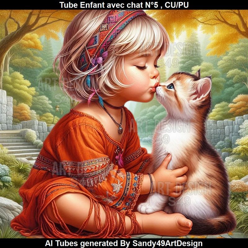 SAD - Tube Enfant avec chat N°5