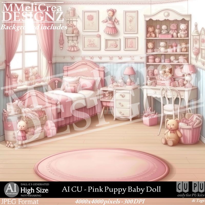 MMD - AI - CU Pink Puppy Baby Doll