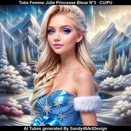 SAD - Tube Femme Jolie Princesse Bleue N°3