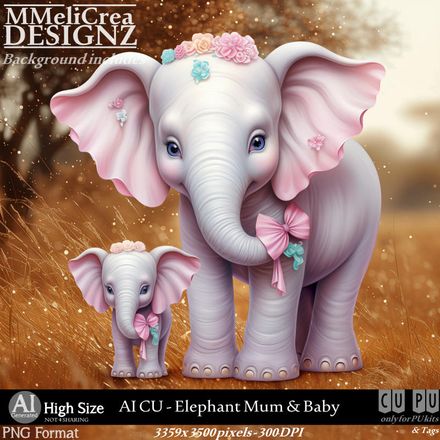 MMD - AI - CU Elephant Mum &amp; Baby