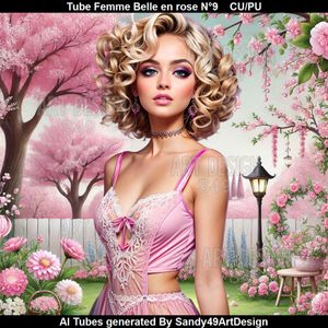 SAD - Tube Femme Belle en rose N°9