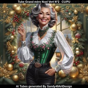 SAD - Tube Grand mère Noel Vert N°2