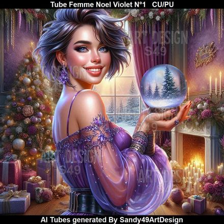 SAD - Tube Femme Noel Violet N°1