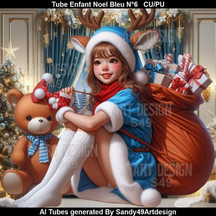 SAD - Tube Enfant Noel Bleu N°6