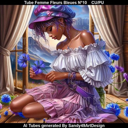 SAD - Tube femme Fleurs Bleues N°10