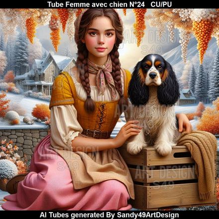 SAD - Tube Femme avec chien N°24