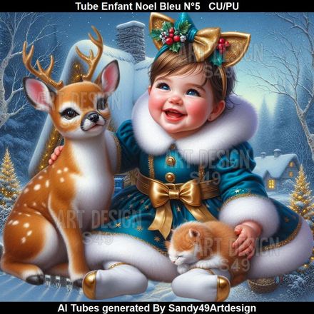 SAD - Tube Enfant Noel Bleu N°5