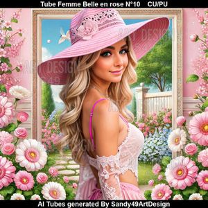 SAD - Tube Femme Belle en rose N°10