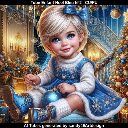SAD - Tube Enfant Noel Bleu N°2
