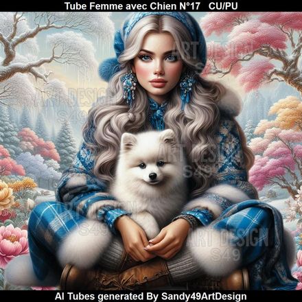 SAD - Tube Femme avec chien N°17
