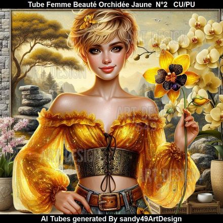 SAD - Tube Femme Beauté orchidée Jaune N°2