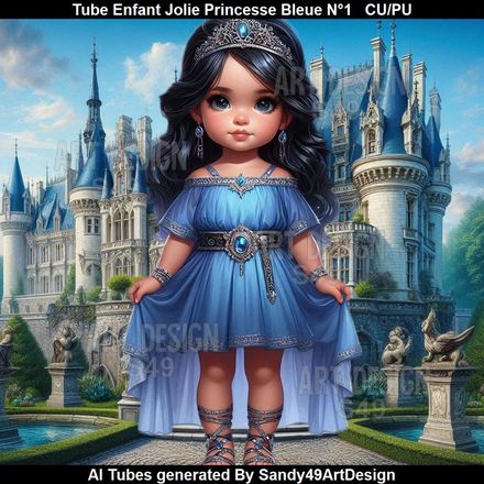 SAD - Tube Enfant Jolie Princesse Bleue N°1