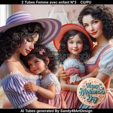 SAD - 2 Tubes Femme avec enfant N°3