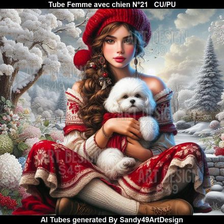 SAD - Tube Femme avec chien N°21
