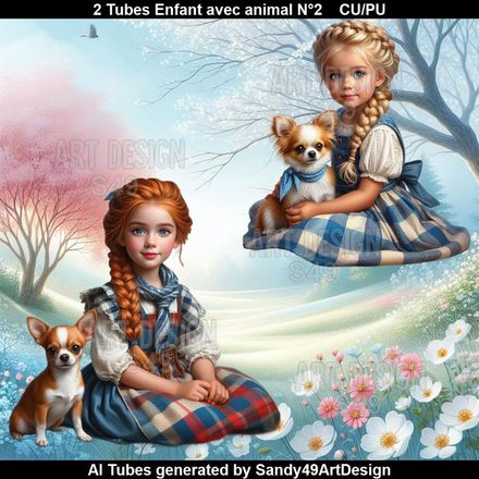 SAD - 2 Tubes enfant avec animal N°2