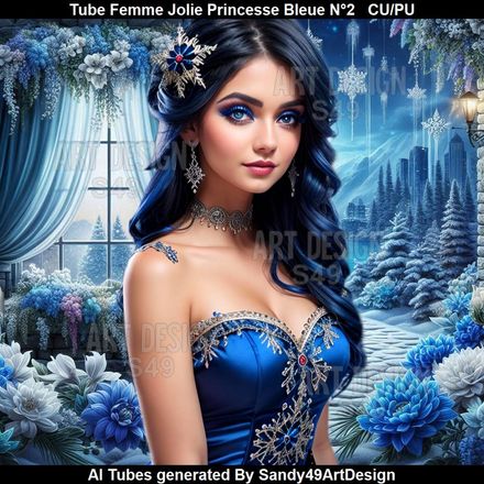 SAD - Tube Femme Jolie princesse Bleue N°2